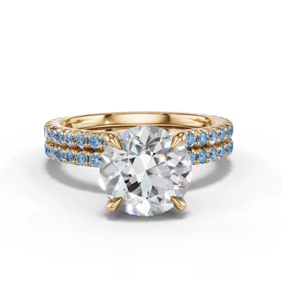 Lumina Fancy Blue Lab Diamond French Pavé Band (1/3 ct. tw.)