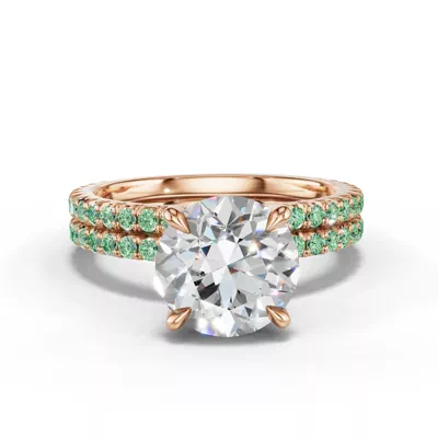Lumina Fancy Green Lab Diamond French Pavé Band (1/3 ct. tw.)