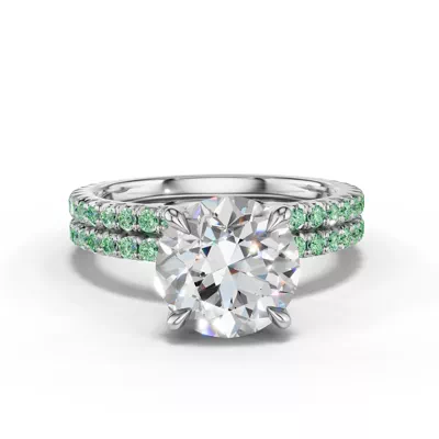 Lumina Fancy Green Lab Diamond French Pavé Band (1/3 ct. tw.)