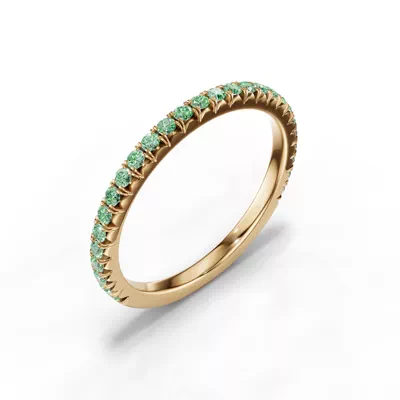 Lumina Fancy Green Lab Diamond French Pavé Band (1/3 ct. tw.)