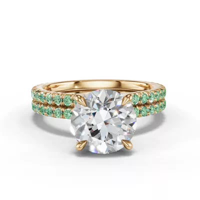 Lumina Fancy Green Lab Diamond French Pavé Band (1/3 ct. tw.)