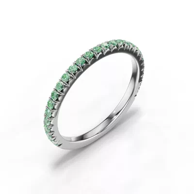 Lumina Fancy Green Lab Diamond French Pavé Band (1/3 ct. tw.)