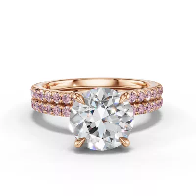 Lumina Fancy Pink Lab Diamond French Pavé Band (1/3 ct. tw.)