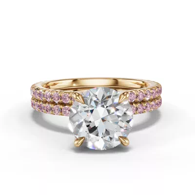 Lumina Fancy Pink Lab Diamond French Pavé Band (1/3 ct. tw.)