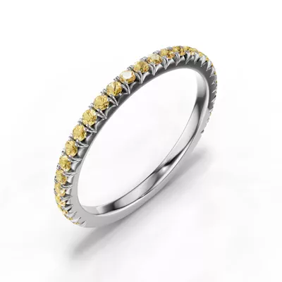 Lumina Fancy Yellow Lab Diamond French Pavé Band (1/3 ct. tw.)