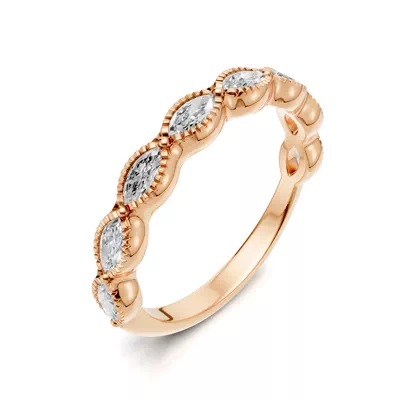 Maren Milgrain Marquise Lab Diamond Band
