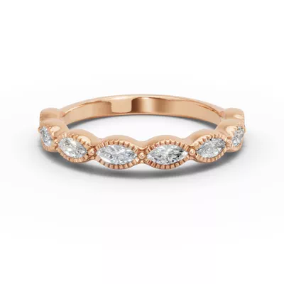 Maren Milgrain Marquise Diamond Band