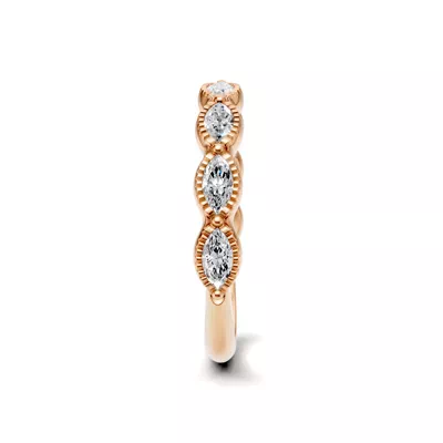 Maren Milgrain Marquise Diamond Band