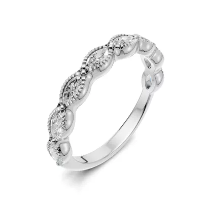 Maren Milgrain Marquise Diamond Band
