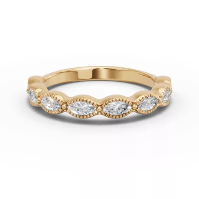 Maren Milgrain Marquise Diamond Band