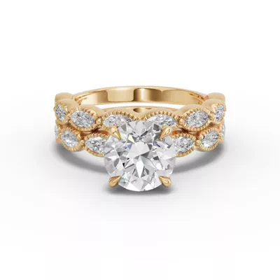 Maren Milgrain Marquise Diamond Band