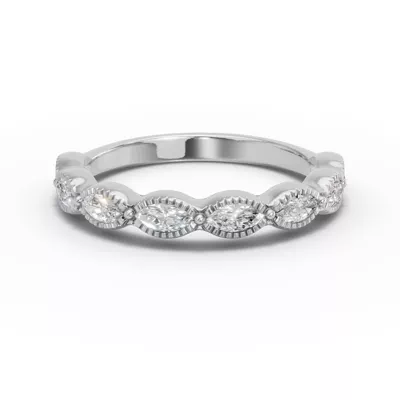 Maren Milgrain Marquise Lab Diamond Band