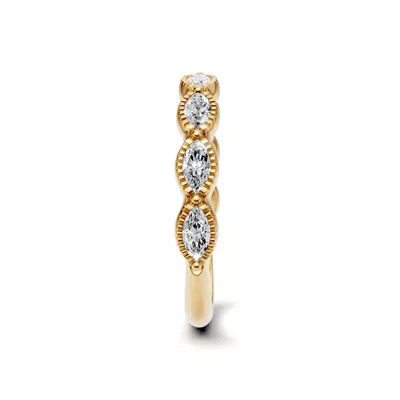Maren Milgrain Marquise Lab Diamond Band
