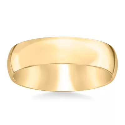 Low Dome Comfort Fit Polished Band (6mm)