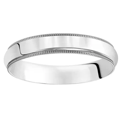 Milgrain Low Dome Comfort Fit Polished Band (4mm)