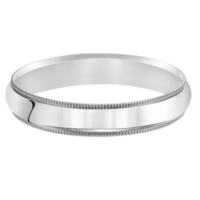 Milgrain Low Dome Comfort Fit Polished Band (4mm)