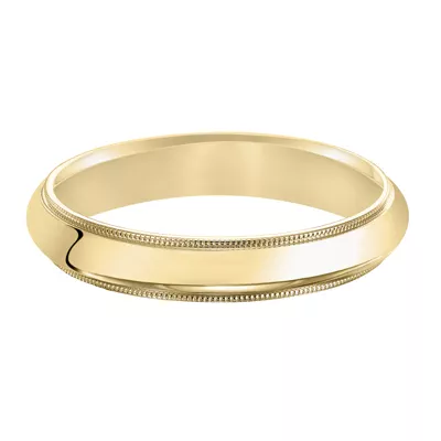 Milgrain Low Dome Comfort Fit Polished Band (4mm)