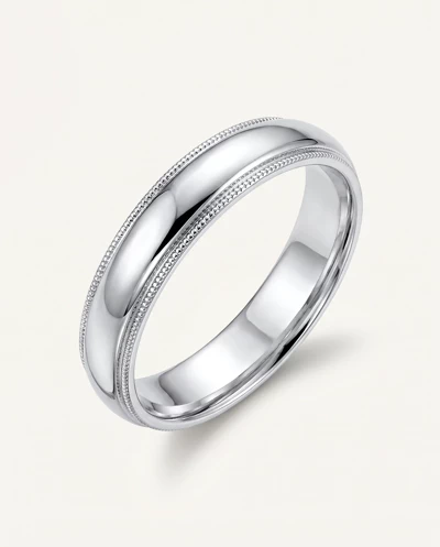 Milgrain Low Dome Comfort Fit Polished Band (5mm)