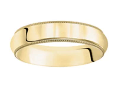 Milgrain Low Dome Comfort Fit Polished Band (6mm)
