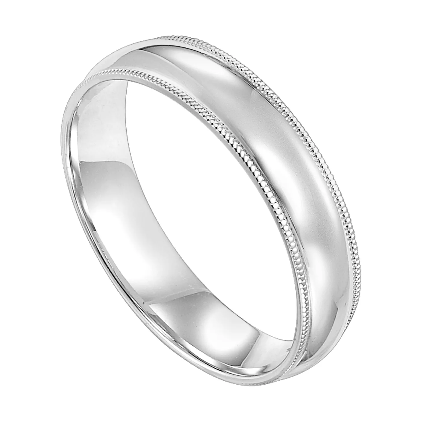 Milgrain Low Dome Comfort Fit Polished Band (6mm)