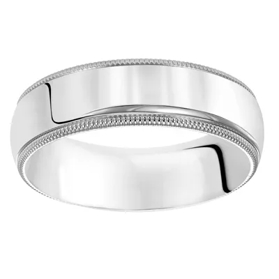 Milgrain Low Dome Comfort Fit Polished Band (7mm)