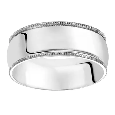 Milgrain Low Dome Comfort Fit Polished Band (8mm)