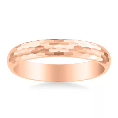 Geometric Hammered Brushed Band (4mm)