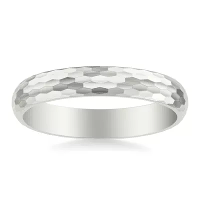 Geometric Hammered Brushed Band (4mm)