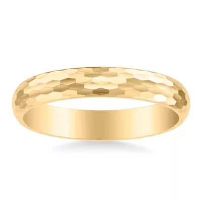 Geometric Hammered Brushed Band (4mm)