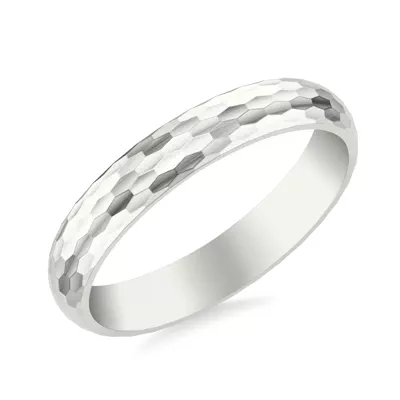 Geometric Hammered Brushed Band (4mm)