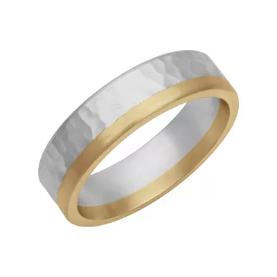 Two-Tone Hammered Finish Fusion Band (6mm)