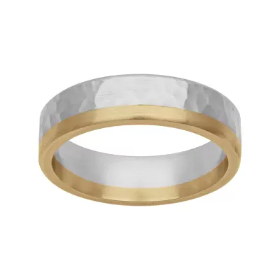 Two-Tone Hammered Finish Fusion Band (6mm)