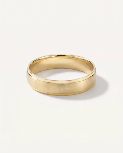 Brushed Center Polished Edge Wedding Band (5mm)