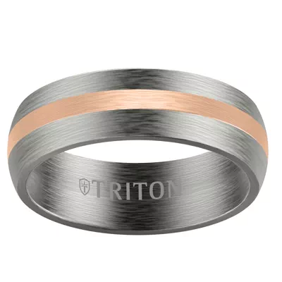 Low Dome Tantalum With Gold Inlay Brushed Band (7mm)