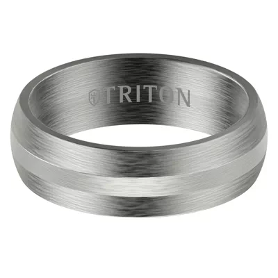 Low Dome Tantalum With Gold Inlay Brushed Band (7mm)