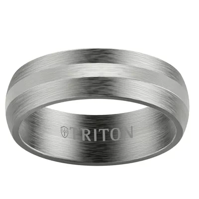 Low Dome Tantalum With Gold Inlay Brushed Band (7mm)
