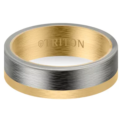 Asymmetrical Tantalum With Gold Brushed Band (7mm)