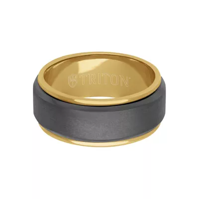 Matte Tantalum With Gold Sleeve Band (9mm)
