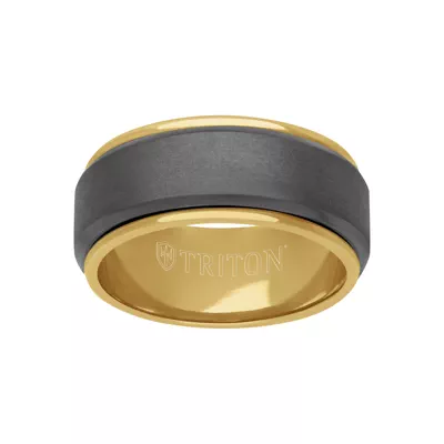 Matte Tantalum With Gold Sleeve Band (9mm)