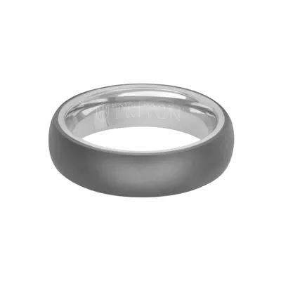 Matte Low  Dome Tantalum With Gold Band (6mm)