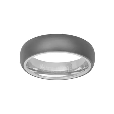 Matte Low  Dome Tantalum With Gold Band (6mm)