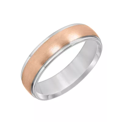 Low Dome Brushed Finish Wedding Band (6mm)