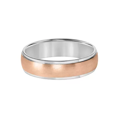 Low Dome Brushed Finish Wedding Band (6mm)