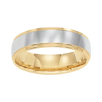 Low Dome Brushed Finish Wedding Band (6mm)