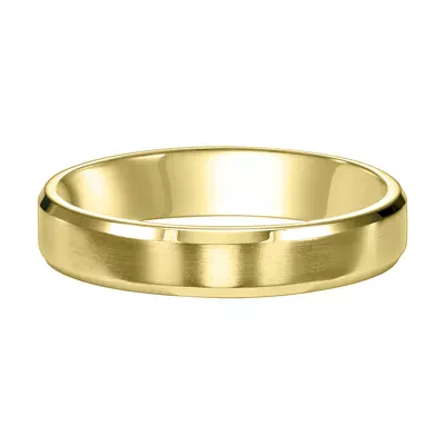 Flat Bevel Edge Carved Wedding Band (4mm)