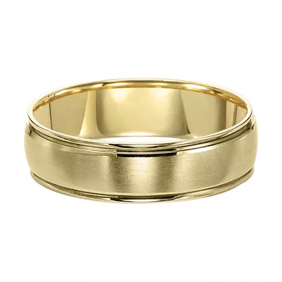 Brushed Finish Low Dome Wedding Band (6mm)