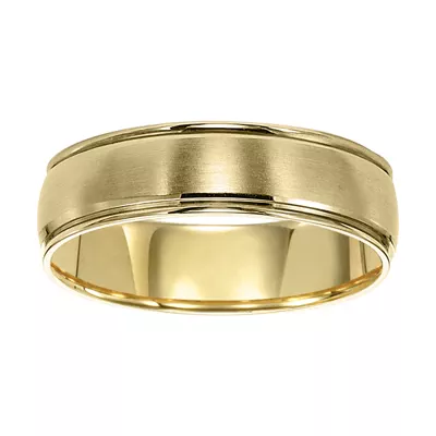 Brushed Finish Low Dome Wedding Band (6mm)