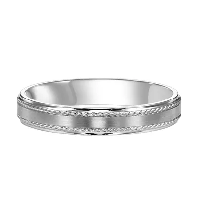 Roll Edge Carved Band With Rope Design (4mm)