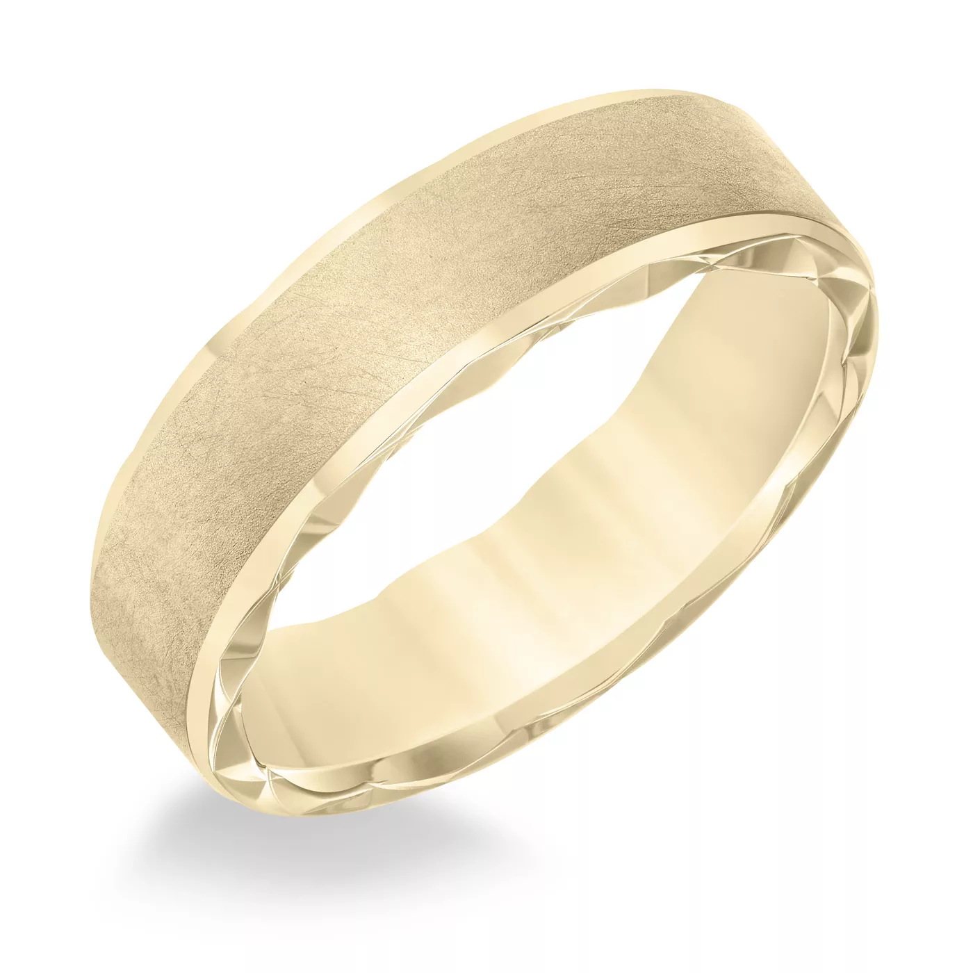 Swiss Cut Edge Ultra Satin Finish Wedding Band (6.5mm)