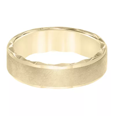 Swiss Cut Edge Ultra Satin Finish Wedding Band (6.5mm)